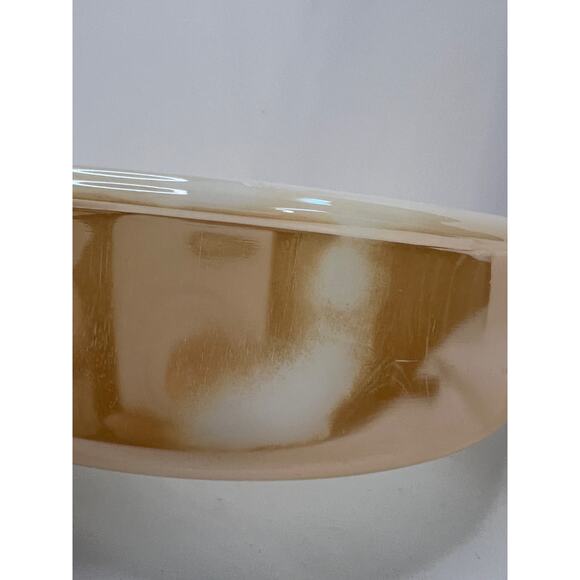 Fire King PEACH LUSTER 8" Round Cake Pan/Casserole w/handles Vintage! - Picture 9 of 9